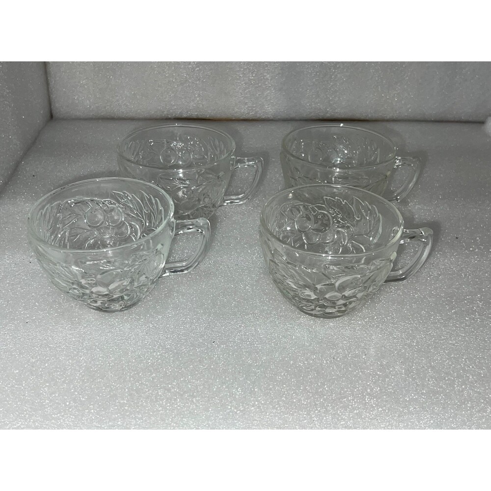 4 Vintage Clear by KIG (INDONESIA) Tea Or Coffee Cups